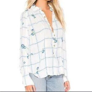 Free People Window to My Heart Button Down size large